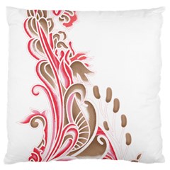 A Drawing Of A Bird With Flowers On It Large Cushion Case (two Sides) by catchydesignhill