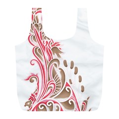 A Drawing Of A Bird With Flowers On It Full Print Recycle Bag (l) by catchydesignhill