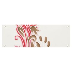 A Drawing Of A Bird With Flowers On It Banner And Sign 6  X 2  by catchydesignhill