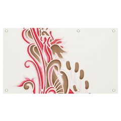 A Drawing Of A Bird With Flowers On It Banner And Sign 7  X 4  by catchydesignhill