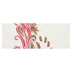 A Drawing Of A Bird With Flowers On It Banner And Sign 8  X 3  by catchydesignhill