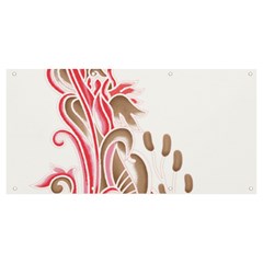 A Drawing Of A Bird With Flowers On It Banner And Sign 8  X 4  by catchydesignhill