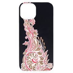 A Drawing Of A Bird With Flowers On It Iphone 14 Black Uv Print Case by catchydesignhill