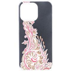 A Drawing Of A Bird With Flowers On It Iphone 15 Pro Max Black Uv Print Pc Hardshell Case by catchydesignhill