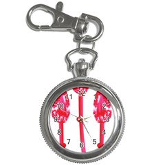 Three Pink Flowers With A Black Background Key Chain Watches by catchydesignhill