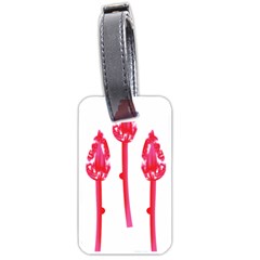 Three Pink Flowers With A Black Background Luggage Tag (one Side) by catchydesignhill