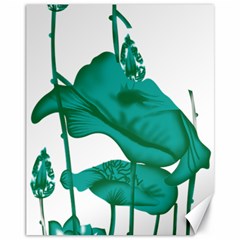 A Painting Of A Flower And A Fish On A Black Background Canvas 11  X 14  by catchydesignhill