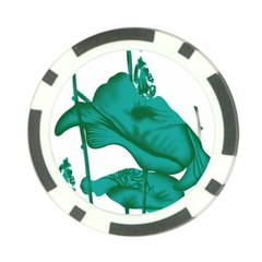 A Painting Of A Flower And A Fish On A Black Background Poker Chip Card Guard (10 Pack) by catchydesignhill