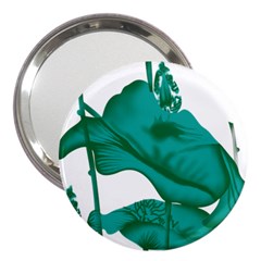 A Painting Of A Flower And A Fish On A Black Background 3  Handbag Mirrors by catchydesignhill