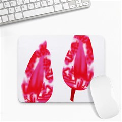 A Pair Of Red Leaves On A Black Background Small Mousepad by catchydesignhill