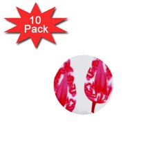 A Pair Of Red Leaves On A Black Background 1  Mini Buttons (10 Pack)  by catchydesignhill