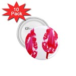 A Pair Of Red Leaves On A Black Background 1.75  Buttons (10 pack) Front