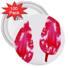 A Pair Of Red Leaves On A Black Background 3  Buttons (100 Pack)  by catchydesignhill