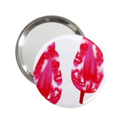 A Pair Of Red Leaves On A Black Background 2 25  Handbag Mirrors by catchydesignhill