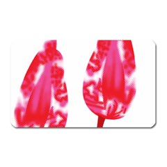 A Pair Of Red Leaves On A Black Background Magnet (rectangular) by catchydesignhill