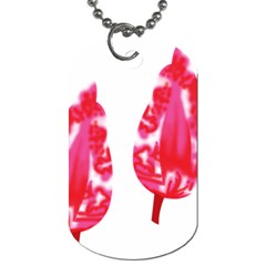 A Pair Of Red Leaves On A Black Background Dog Tag (one Side) by catchydesignhill