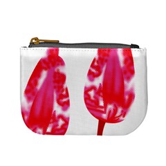 A Pair Of Red Leaves On A Black Background Mini Coin Purse by catchydesignhill