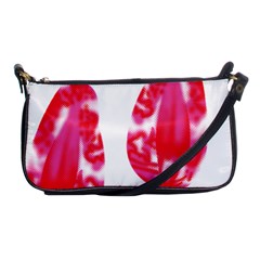 A Pair Of Red Leaves On A Black Background Shoulder Clutch Bag by catchydesignhill