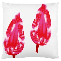 A Pair Of Red Leaves On A Black Background Large Premium Plush Fleece Cushion Case (two Sides) by catchydesignhill