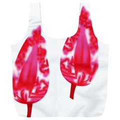 A Pair Of Red Leaves On A Black Background Full Print Recycle Bag (xxl) by catchydesignhill