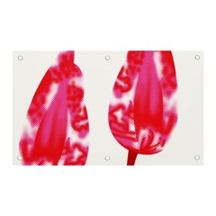 A Pair Of Red Leaves On A Black Background Banner And Sign 5  X 3  by catchydesignhill