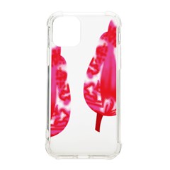 A Pair Of Red Leaves On A Black Background Iphone 11 Pro 5 8 Inch Tpu Uv Print Case by catchydesignhill