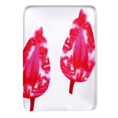 A Pair Of Red Leaves On A Black Background Rectangular Glass Fridge Magnet (4 Pack) by catchydesignhill