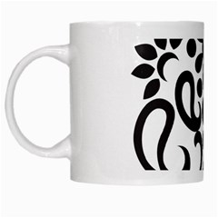 A Black And White Image Of An Ornate Design White Mug by catchydesignhill