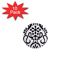 A Black And White Image Of An Ornate Design 1  Mini Magnet (10 Pack)  by catchydesignhill