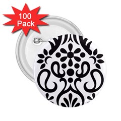 A Black And White Image Of An Ornate Design 2 25  Buttons (100 Pack)  by catchydesignhill