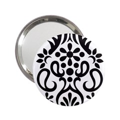 A Black And White Image Of An Ornate Design 2 25  Handbag Mirrors by catchydesignhill