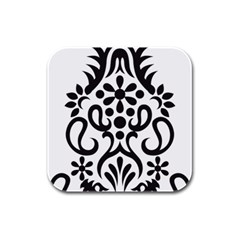 A Black And White Image Of An Ornate Design Rubber Square Coaster (4 Pack) by catchydesignhill