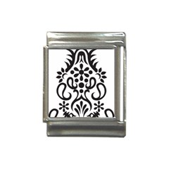 A Black And White Image Of An Ornate Design Italian Charm (13mm) by catchydesignhill