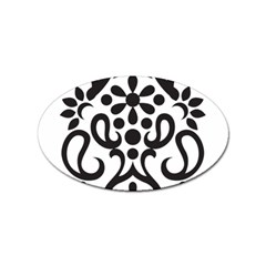 A Black And White Image Of An Ornate Design Sticker (oval) by catchydesignhill