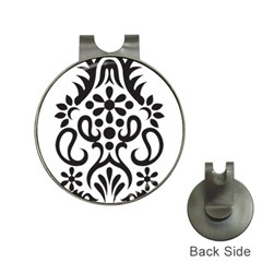 A Black And White Image Of An Ornate Design Hat Clips With Golf Markers by catchydesignhill