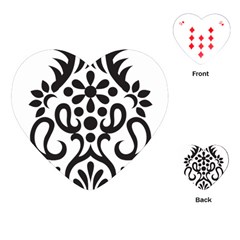 A Black And White Image Of An Ornate Design Playing Cards Single Design (heart)