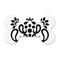 A Black And White Image Of An Ornate Design Dog Tag Bone (two Sides) by catchydesignhill