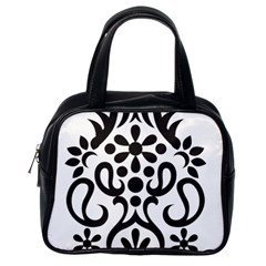 A Black And White Image Of An Ornate Design Classic Handbag (one Side) by catchydesignhill