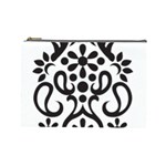 A Black And White Image Of An Ornate Design Cosmetic Bag (Large) Front