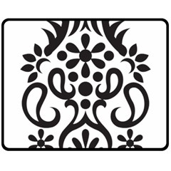 A Black And White Image Of An Ornate Design Fleece Blanket (medium) by catchydesignhill