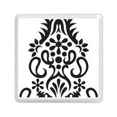 A Black And White Image Of An Ornate Design Memory Card Reader (square) by catchydesignhill