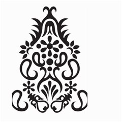 A Black And White Image Of An Ornate Design Large Garden Flag (two Sides) by catchydesignhill