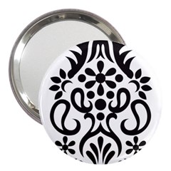 A Black And White Image Of An Ornate Design 3  Handbag Mirrors by catchydesignhill