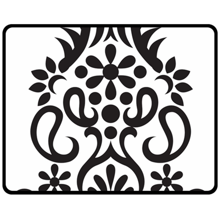 A Black And White Image Of An Ornate Design Two Sides Fleece Blanket (Medium)