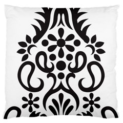 A Black And White Image Of An Ornate Design Standard Premium Plush Fleece Cushion Case (two Sides) by catchydesignhill