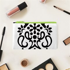 A Black And White Image Of An Ornate Design Cosmetic Bag (xs) by catchydesignhill