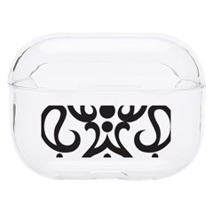 A Black And White Image Of An Ornate Design Hard Pc Airpods Pro Case by catchydesignhill