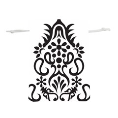 A Black And White Image Of An Ornate Design Lightweight Drawstring Pouch (l) by catchydesignhill