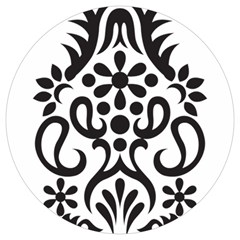 A Black And White Image Of An Ornate Design Round Trivet by catchydesignhill