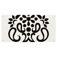 A Black And White Image Of An Ornate Design Banner And Sign 4  X 2  by catchydesignhill